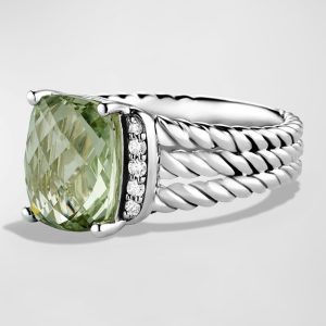Petite Wheaton Ring with Prasiolite and Diamonds- sku174015631