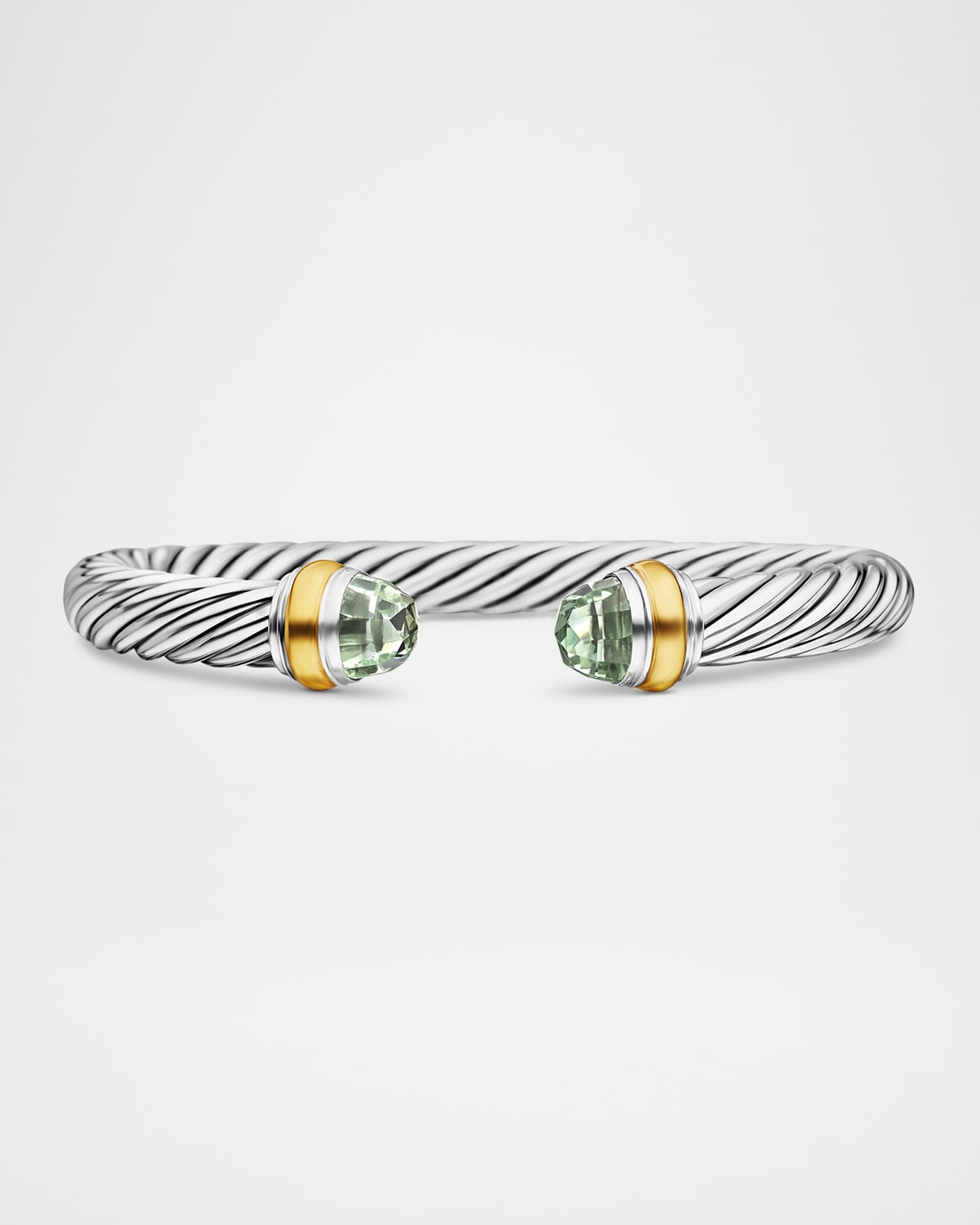 Cable Bracelet with Gemstone and 14K Gold in Silver, 7mm- sku170375246