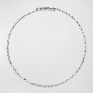 Paveflex 18k White Gold Diamond 1-Row Necklace- sku194822228