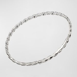 3.4mm Paveflex 18K White Gold Bracelet with Diamonds, Size M- sku194821758