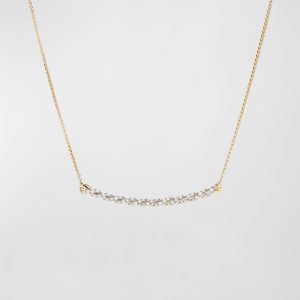 Petite Paveflex 18K Yellow Gold Station Necklace with Diamonds- sku175490012