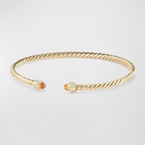 18k Gold CableSpira® Bracelet w/ Madeira Citrine, Size M- sku177360117
