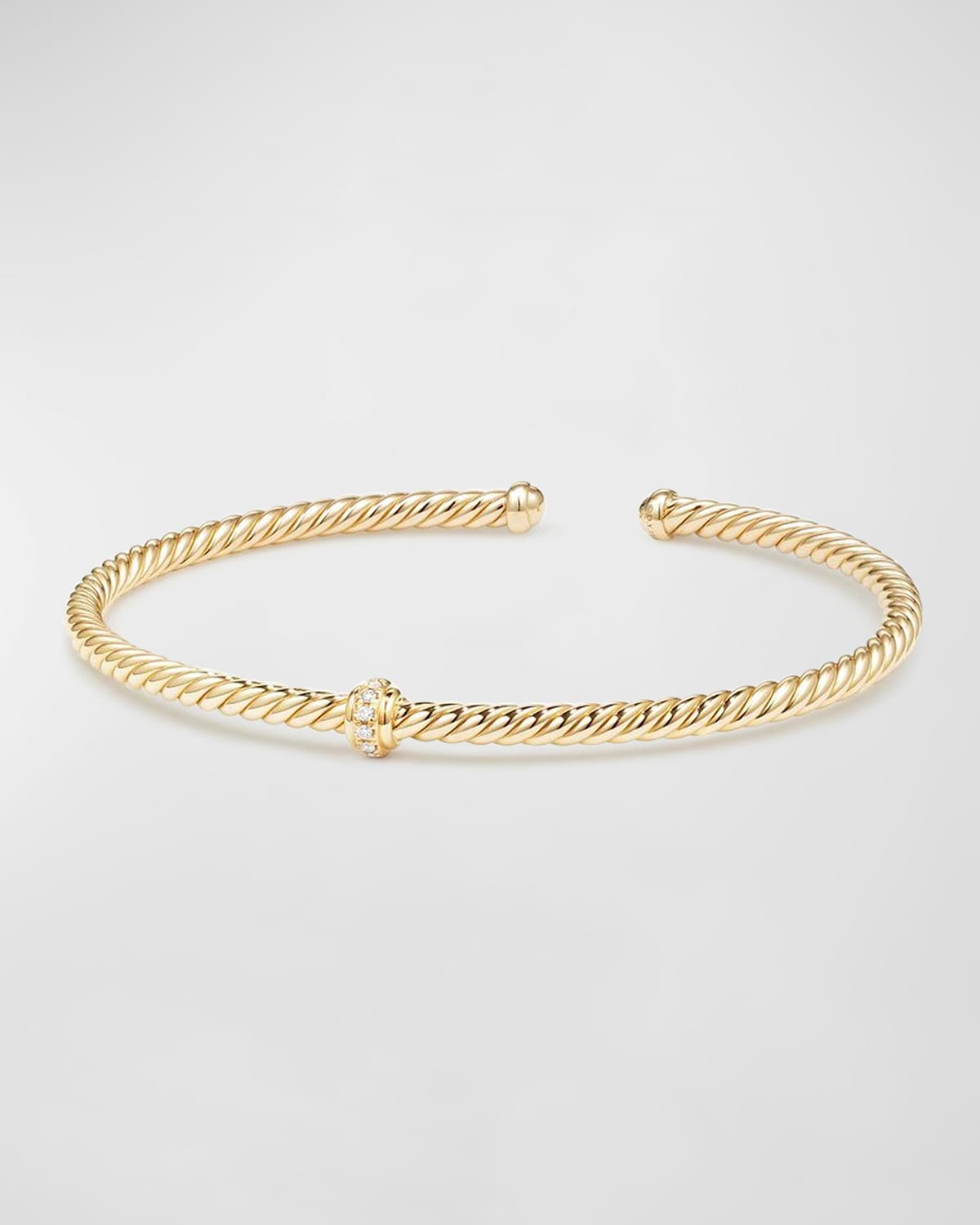 Cablespira 18k Gold Flex Bracelet with Diamond Center Station, Size M- sku177340380