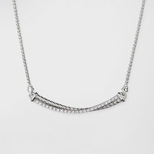 Crossover Diamond Bar Necklace- sku178780109