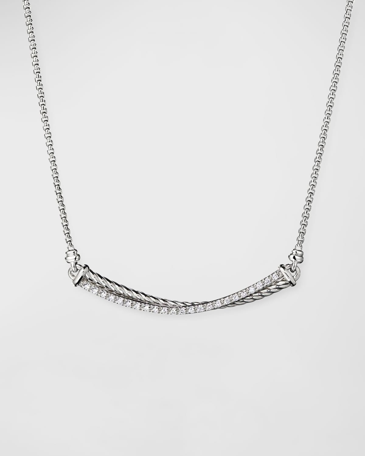 Crossover Diamond Bar Necklace- sku178780109