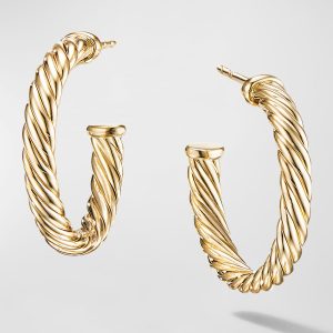 Cablespira Hoop Earrings in 18K Gold, 0.75"L- sku185470031