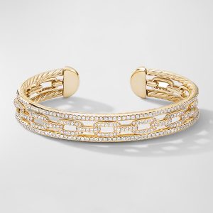 Stax 18k Yellow Gold Diamond 3-Row Bracelet, Size M- sku188160024