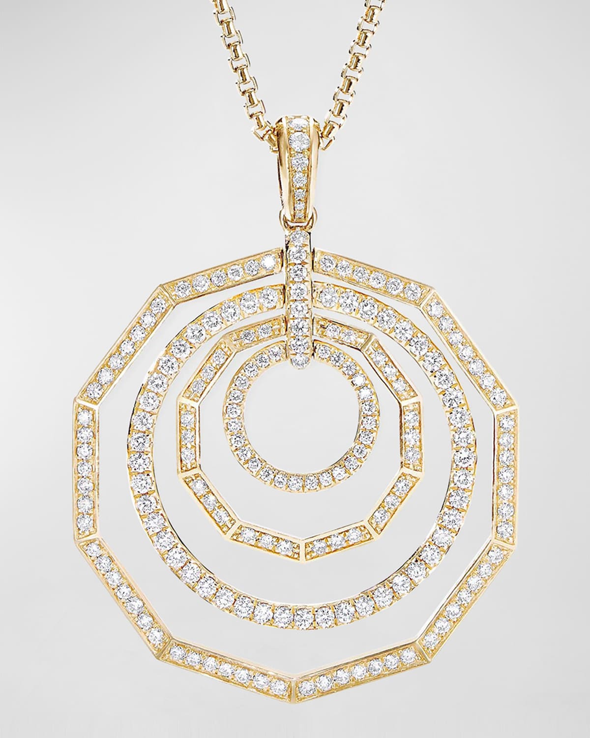 Stax 18k Yellow Gold Diamond 4-Ring Pendant Necklace- sku188160023