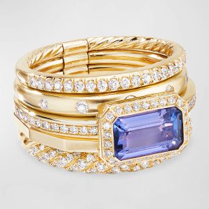 Stax Fine Cable 18k Ring w/ Diamonds & Tanzanite, Size 7- sku189210016