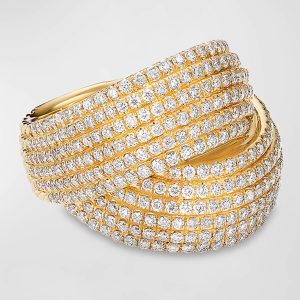 Origami 18k Crossover Ring w/ Diamonds, Size 7- sku189350037