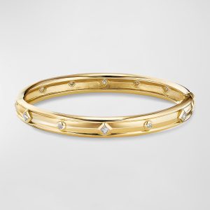 Modern Renaissance Bracelet with Diamonds in 18K Gold, 8mm, Size M- sku189240036