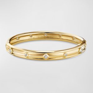 Modern Renaissance Bracelet with Diamonds in 18K Gold, 8mm, Size L- sku189990027