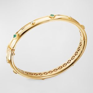Modern Renaissance 18k Diamond & Emerald Bracelet, Size S- sku189990029