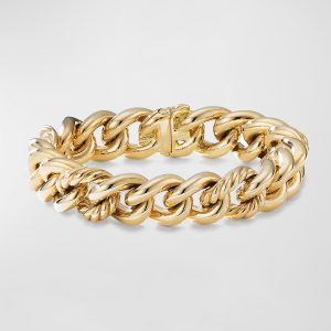 Curb Chain Bracelet in 18K Gold, 13.5mm, Size M- sku193020002