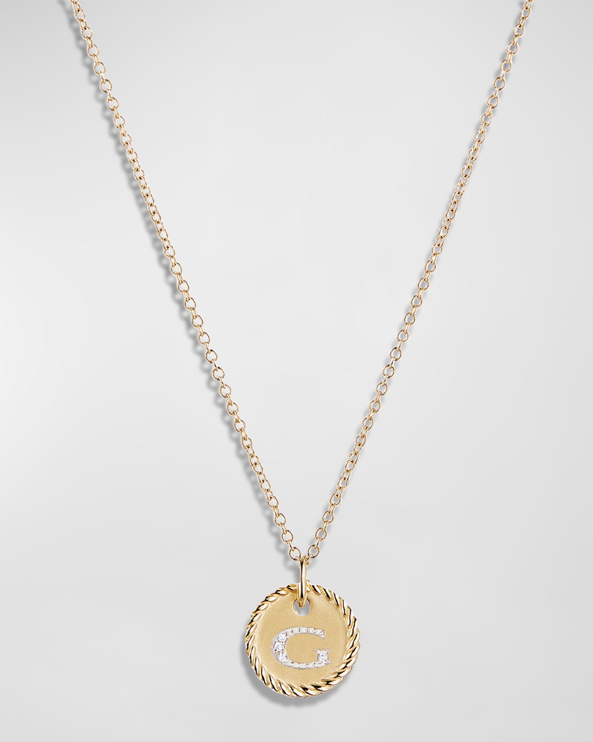 Cable Collectibles Initial G Pendant Necklace with Diamonds in 18K Gold, 10mm, 16-18"L- sku167761206