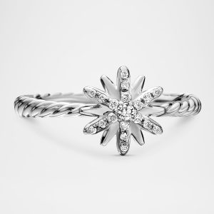 Petite Starburst Station Ring with Pave Starburst- sku194240510