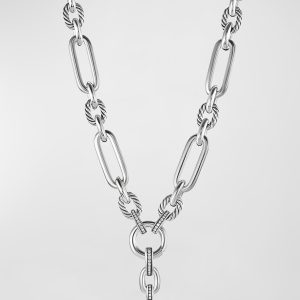 Lexington Chain Necklace with Diamonds in Silver, 9.8mm, 20"L- sku196310715