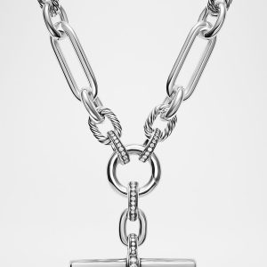 Lexington Chain Necklace with Diamonds in Silver, 9.8mm, 18"L- sku196320209