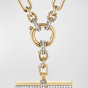 Lexington Chain Necklace with Diamonds in 18K Gold, 6.5mm, 18"L- sku197610015