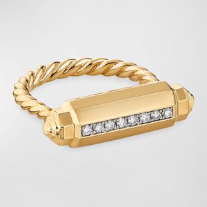 Lexington Barrel Ring in 18K Yellow Gold with Diamonds, Size 5- sku197610022