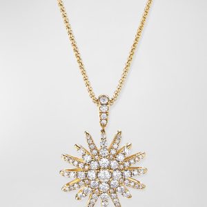 18k Diamond Starburst Pendant Necklace- sku198040006