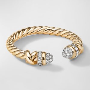 Petite Helena Open Ring with Diamonds in 18K Gold, 2.5mm, Size 7- sku200260108