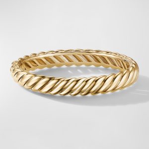 Sculpted Cable Bracelet in 18K Gold, 10mm, Size L- sku201180067