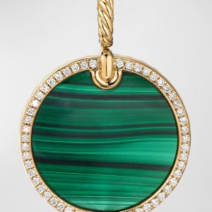 DY Elements Disc Pendant with Diamonds in 18K Gold, 24mm- sku202090043