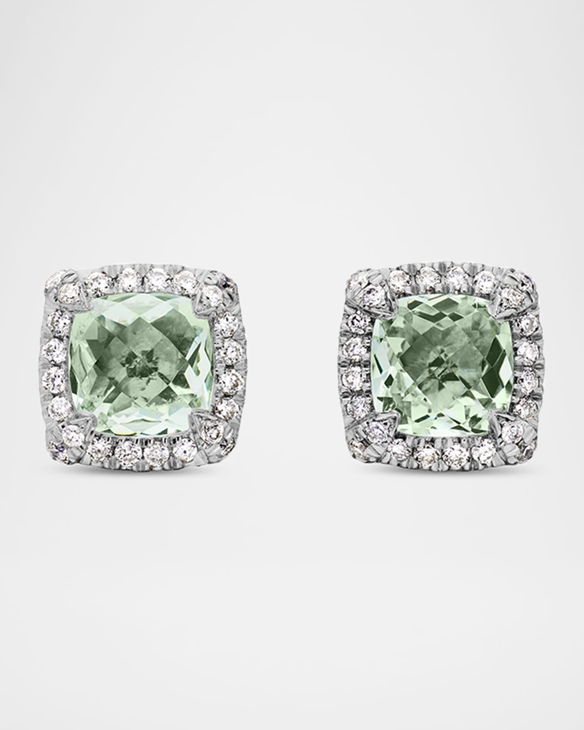 5mm Chatelaine Pavé Bezel Stud Earrings with Gemstone and Diamonds in Silver- sku202580816