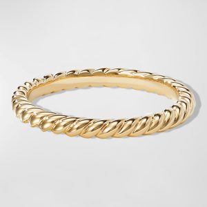 DY Unity Cable Ring in 18K Gold, 2.45mm, Size 5.5- sku203360034