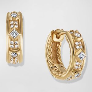 5mm Full Pave Mod Renaissance Huggie Earrings with Diamonds- sku210212427