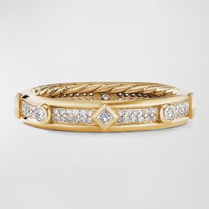 Modern Renaissance Ring with Diamonds in 18K Gold, 4mm, Size 6- sku210191088