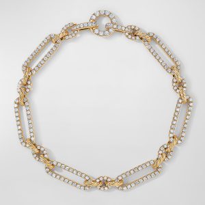 Lexington Chain Bracelet with Diamonds in 18K Gold, 6.5mm, Size M- sku210705482
