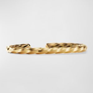Cable Edge Cuff Bracelet in 18K Gold, 5.5mm, Size S- sku211492182