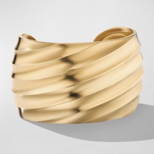 41mm Cable Edge Cuff Bracelet in Recycled 18k Gold, Size L- sku213572628