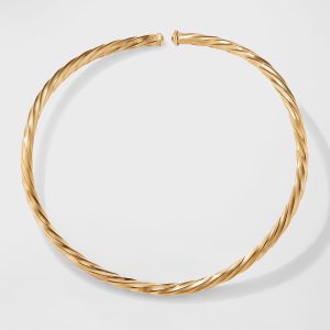 5.5mm Cable Edge Collar Necklace in Yellow Gold- sku209200045