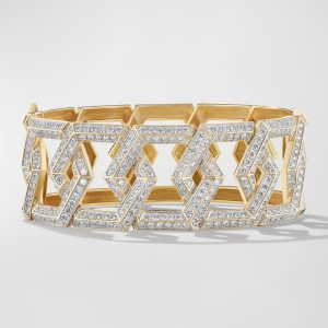Carlyle Bracelet with Diamonds in 18K Gold, 24mm, Size M- sku213850060