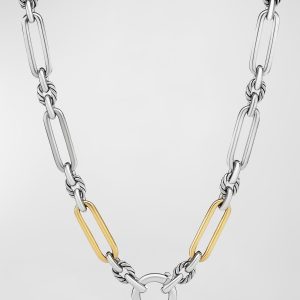 Lexington Chain Necklace with 18K Gold in Silver, 7mm, 18"L- sku213992372