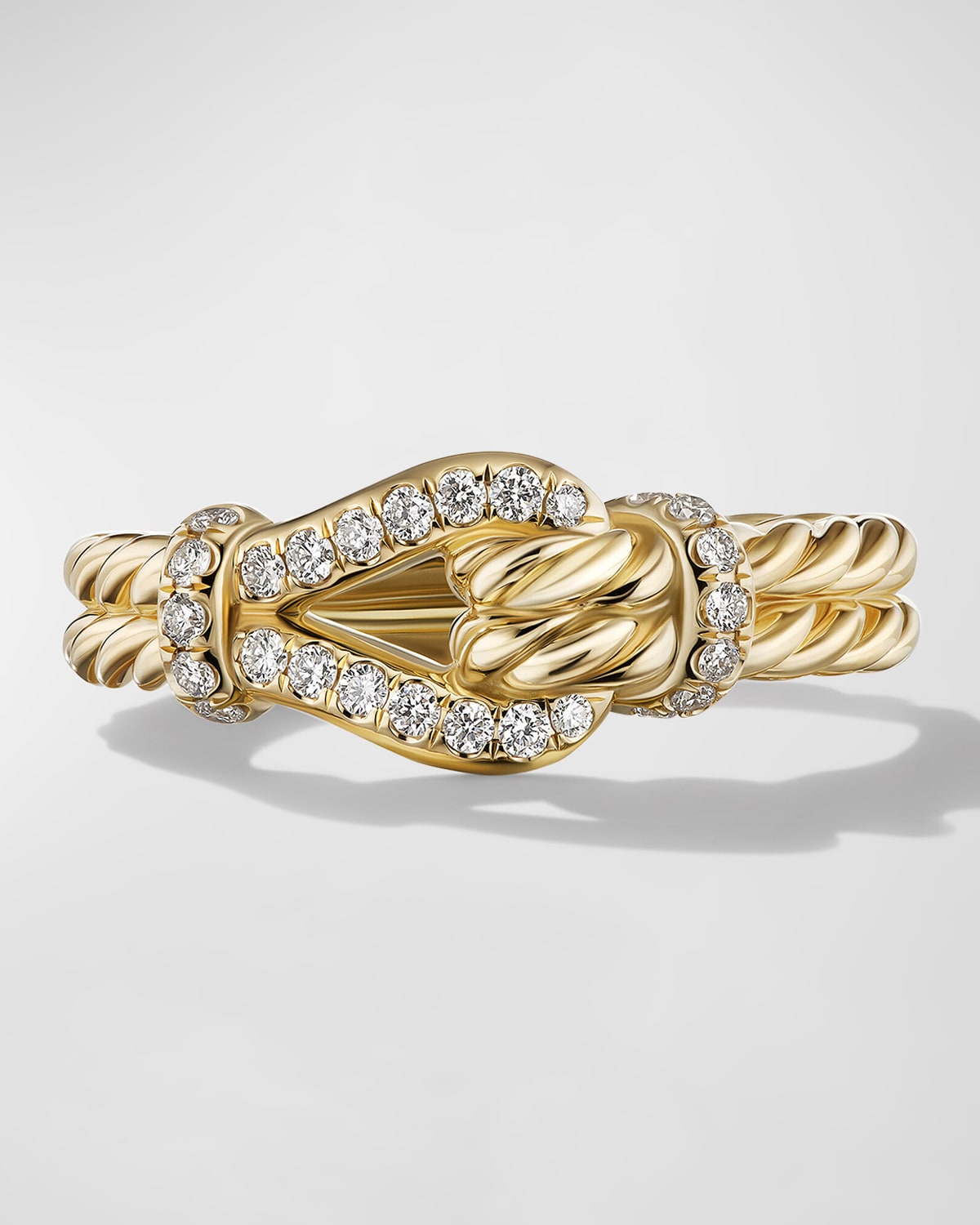 Thoroughbred Loop Ring with Diamonds in 18K Gold, 4mm, Size 9- sku215210085
