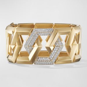 Carlyle Bracelet with Diamonds in 18K Gold, 32mm, Size L- sku215990066