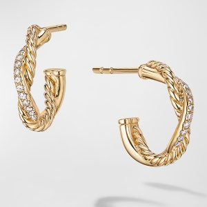 Infinity Huggie Hoop Earrings with Diamonds in 18K Gold, 2.3mm- sku215670399