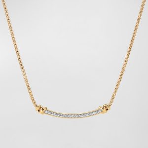Petite Helena Necklace with Diamonds in 18K Gold, 29mm, 17"L- sku215670337