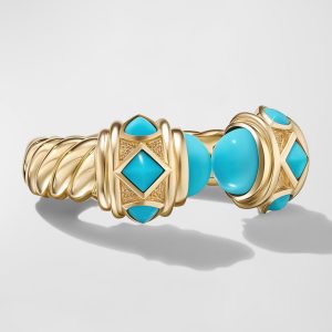 Renaissance Ring with Gemstones in 18K Gold. 6.5mm, Size 9- sku218440129