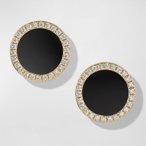 DY Elements Stud Earrings with Gemstone and Diamonds in 18K Gold, 11mm- sku218700040