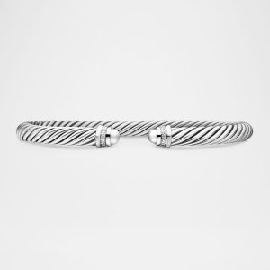 Cable Bracelet with Diamonds in Silver, 5mm- sku218590838
