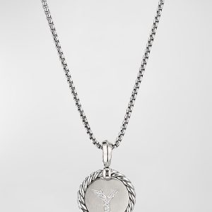 Cable Collectibles Initial Pendant with Diamonds in Silver, 28mm- sku218690956