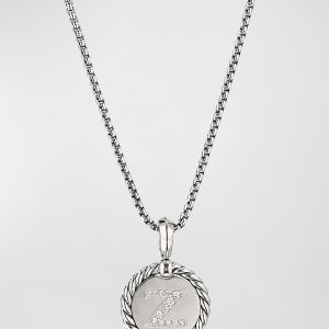 Cable Collectibles Initial Pendant with Diamonds in Silver, 28mm- sku218690935
