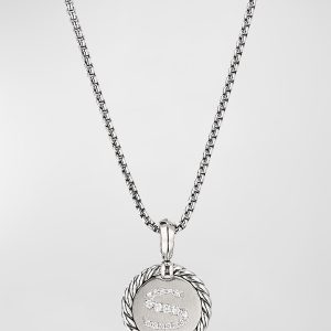 Cable Collectibles Initial Pendant with Diamonds in Silver, 28mm- sku218690861