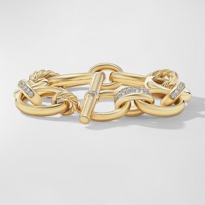 DY Mercer Bracelet with Diamonds in 18K Gold, 25mm, Size M- sku221400103