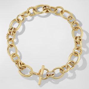 DY Mercer Necklace with Diamonds in 18K Gold, 20-25mm, 18"L- sku221400107